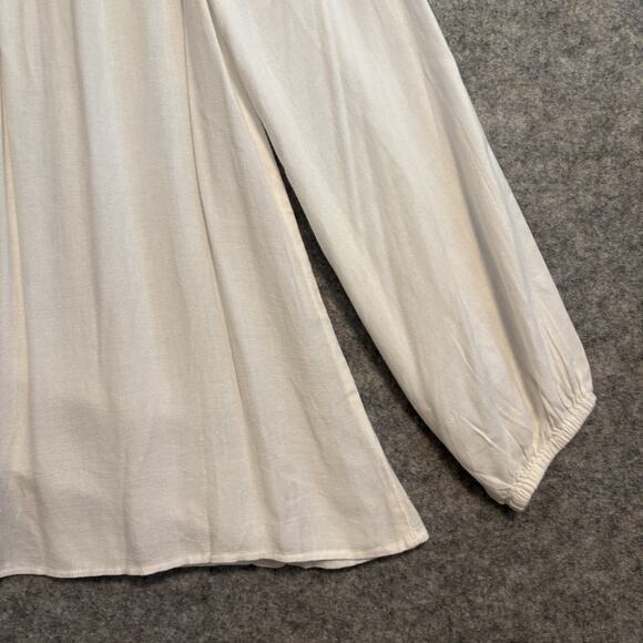 Lilly Pulitzer Blouse Womens Small Ivory Long Sleeve Boho Top Shirt - Picture 9 of 14